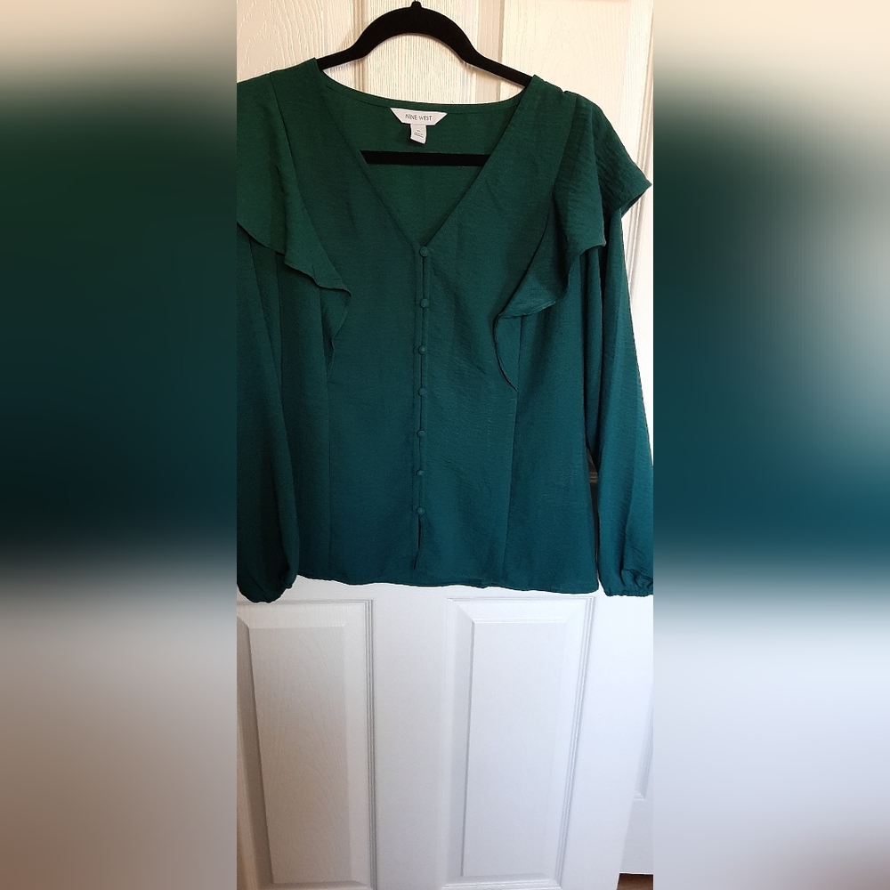 Nine West Flounce Trim Blouse